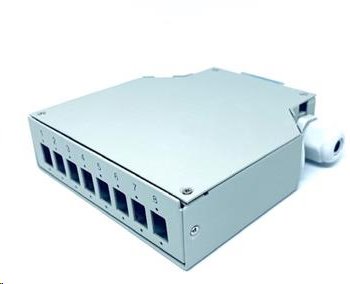 Box pro zakončení vláken pro 8 vláken na DIN lištu