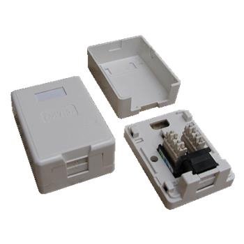 Data socket UTP CAT5E 1xRJ45 on plaster (anti-dust) white