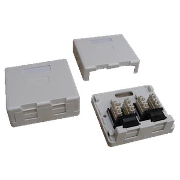 Data socket UTP CAT6 2xRJ45 on plaster (anti-dust) white