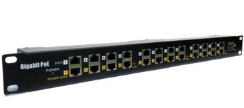 Gigabit shielded 12-port passive PoE panel
