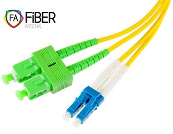 Optical patchcord, 9/125, SC/APC-LC/PC, SM, duplex, 2m