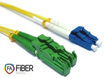 Optický patchcord, 9/125,E2000/APC-LC/PC, SM, duplex, 20m