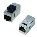 Panel connector, UTP, CAT5E, 2xRJ45, straight