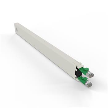 PATCHBOX.ONE Cat.6a STP, kazeta s kabelem 0.8m, zelená, 8RU