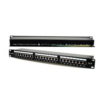 Patchpanel 19", CAT5e, STP, 24x RJ45, 1U, installed