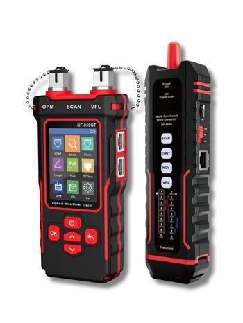 Použité: NOYAFA NF-859GT Optical Power Meter & VFL & Ethernet Tester