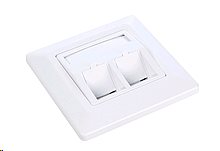 Solarix Data socket CAT6a 2xRJ45 flush-mounted, white