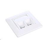 Solarix Data socket CAT6a 2xRJ45 flush-mounted, white
