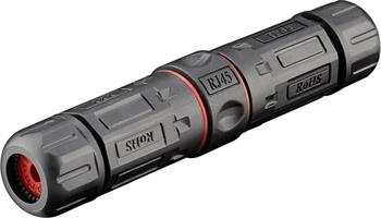 Spojka kabelu venkovní STP, Cat6, přímá, RJ-45 konektory, IP68